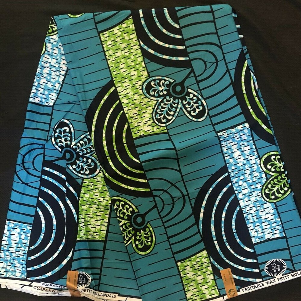 African Print Fabric|100% Wax Cotton Fabric|Teal
